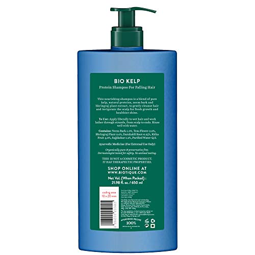 Biotique Bio Kelp Protein Shampoo for Falling Hair Intensive Hair Regrowth Treatment, 180ml And Biotique Bio Kelp Protein Shampoo for Falling Hair Intensive Hair Regrowth Treatment, 650ml