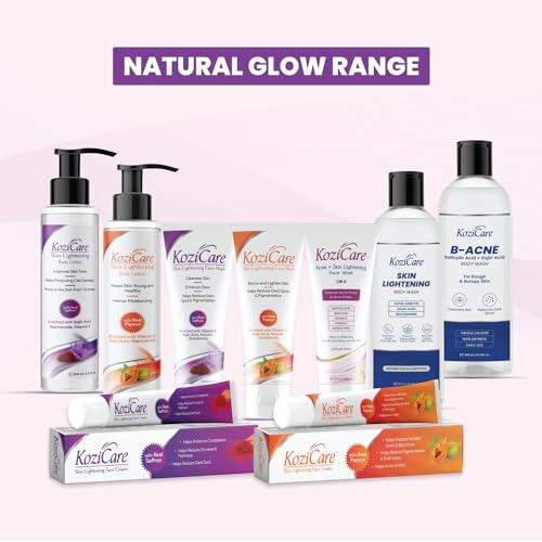 Kozicare Cream Saffron Body Lotion For All Skin Types | Shea Butter Body Lotion, Niacinamide & Kojic Acid Body Lotion | Reduce Dryness & Flakiness | Soft, Supple & Moisturize Skin - 200 Ml