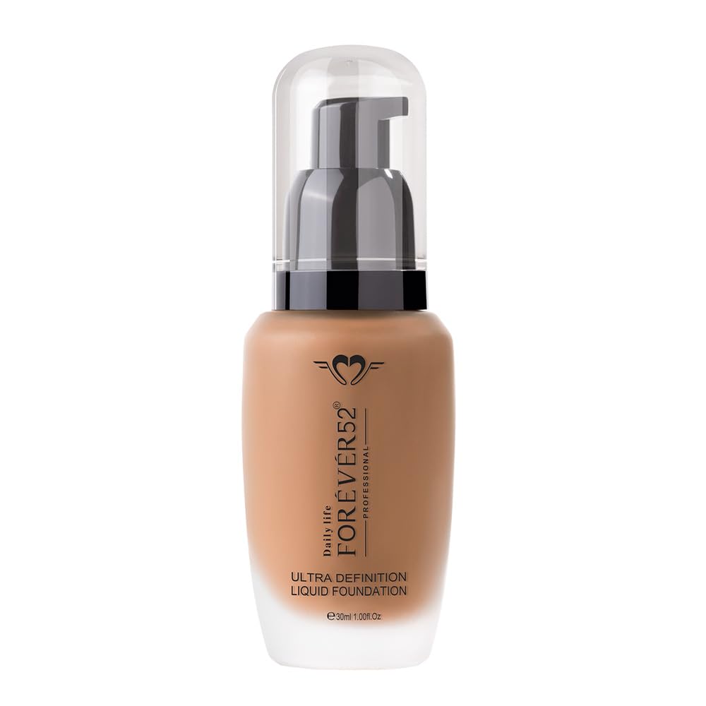 Daily Life Forever52 Ultra Definition Liquid Foundation|24-Hour Wear, Medium to High Coverage, Pore-Minimizing & Mattifying, Anti-Aging, Satin-Like Finish|Ideal for Dark Skin (Eclair,30ml)