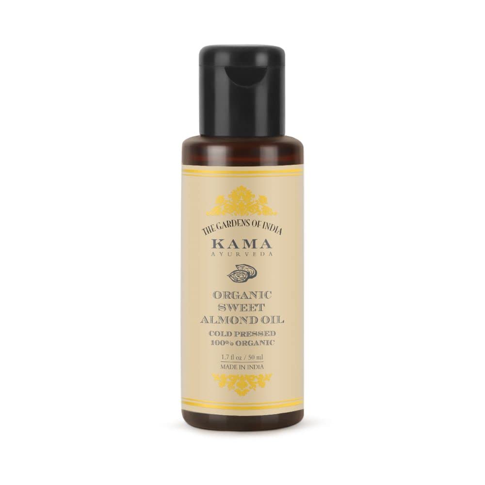 Kama Ayurveda Organic Sweet Almond Oil (50ml - In) & Kama Ayurveda Extra Virgin Organic Coconut Oil - 50ml Combo