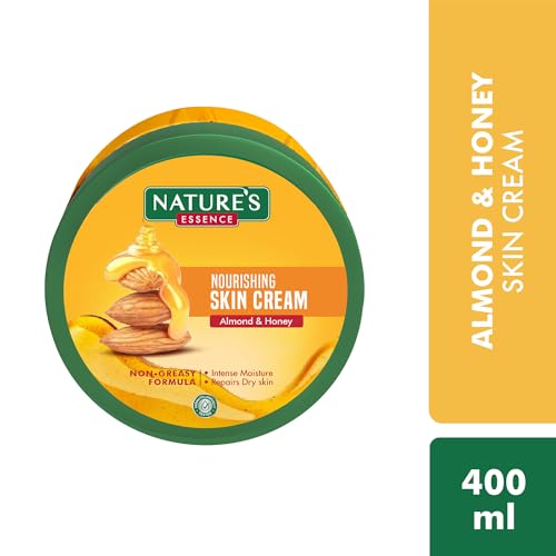 NATURES ESSENCE Almond & Honey Nourishing Skin Cream, 400Ml |Intense Moisturization & Radiance In Just 5 Seconds |Rejuvenates & Hydrates Dry Skin | For Dry & Dull Skin