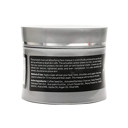 Jovees Herbal Activated Charcoal Detoxifying Face Masque With Bamboo Charcoal & Coffee Seeds | Removes Dead Skin Cells & Tanning 100g