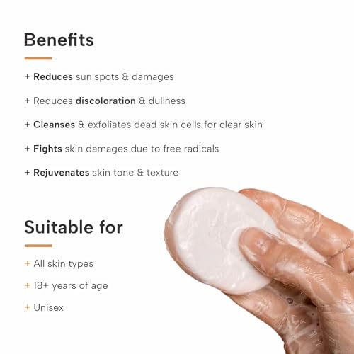 DERMATOUCH Kojic Acid 1% Soap with Glutathione | For Pigmentation & Sun damage | Soap for Men & Women | Suitable for All Skin Types | 75g