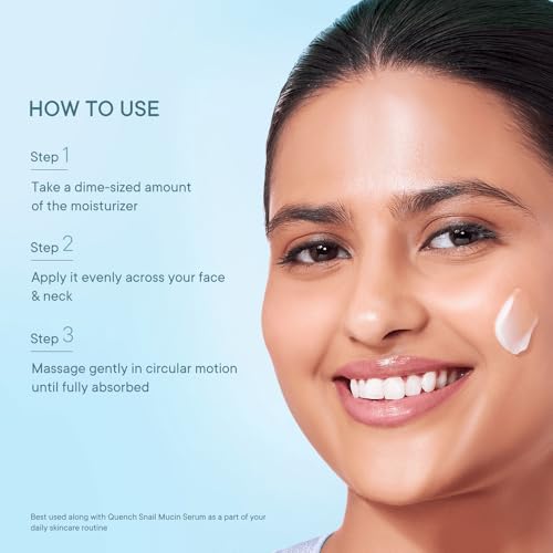 Quench 92% Snail Mucin Collagen Boost Moisturizer with Niacinamide & Hyaluronic Acid | 48 Hours Hydration | Formulated & Made in Korea | Makes Skin Dewy Soft & Plump | Fades Dark Spots (50ml)