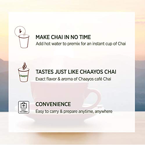 Chaayos Assam Instant Tea Premix Powder - Low Sugar Masala Flavour (15 Sachets) - Chai, Flavored Assam Tea Mix - 180 Gm