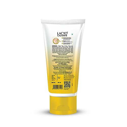 Lacto Calamine Ubtan Face Wash for Glowing Skin | Natural Face Wash with Sandalwood, Saffron, Neem, Almond & Turmeric | Exfoliating Facewash reduces Tan | Sulphate, Paraben Free | 100 ml Pack of 1