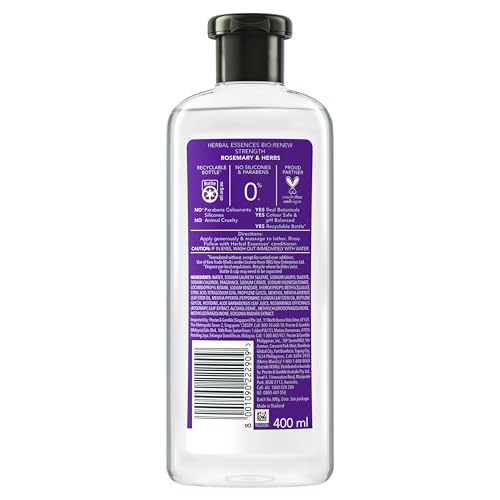 Herbal Essences bio:renew Rosemary and Herbs SHAMPOO, 400ml, No Parabens No Colourants