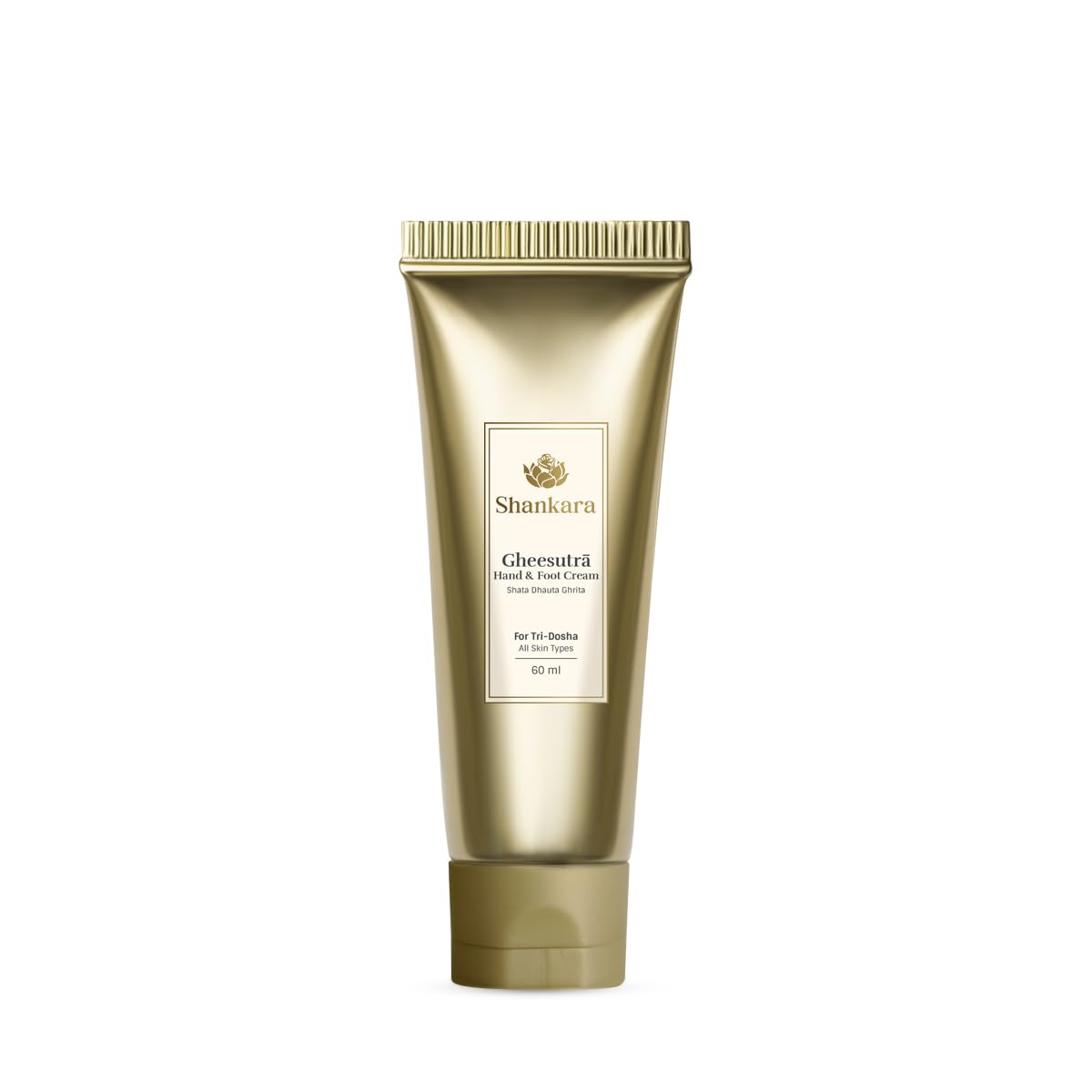 SHANKARA Gheesutra Hand and Foot Cream Enriched with Washed Ghee, Moringa, and Bamboo Extracts For Intensive Hydration, Moisturizing, and Skin Barrier Improvement - 60ml