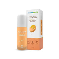 Mamaearth Glow Serum Foundation, Medium Coverage, Matte Finish, With Vitamin C & Turmeric For 12-Hour Long Stay- 06 Almond Glow - For All Skin Types - 30 Ml