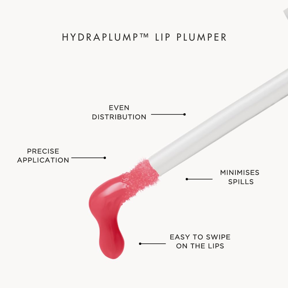 HYUE HydraPlump™ Lip Plumper | 4 ml | Long-term Plumping Effect & Hydration | Non-sticky Formula with Cooling Ice Cube sensation | Jojoba Oil, Vit E & Pomegranate Extract | Flat-tip Applicator (Ra Ra Rouge, 4)