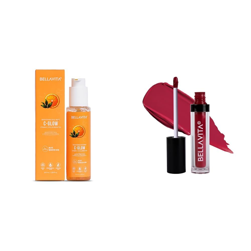 Bella Vita Organic Vitamin C-Glow Natural Face Wash Kiss-Proof 4.5 ml 18-hr Stay Waterproof Intense Moisturisation Cherry Pop