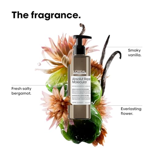 L'OREAL PROFESSIONNEL PARIS Absolut Repair Molecular Deep Repairing Rinse-off Serum for Damaged Hair - 250 ml | Repairs Very Damaged Hair and Restores Strength With 2% Peptides Bonder & 5 Amino Acids