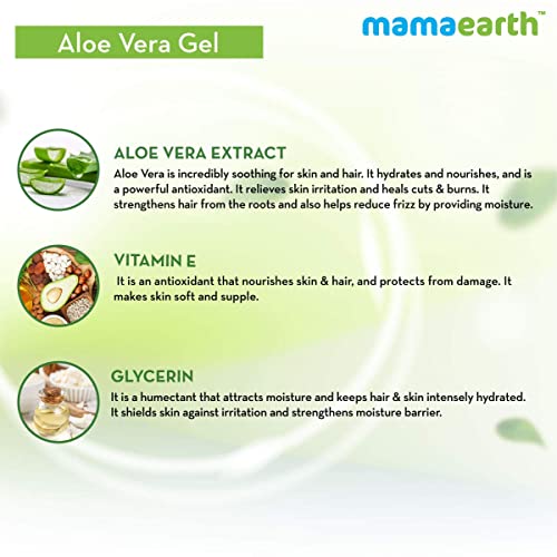 Mamaearth Aloe Vera Gel for Skin & Hair | With Pure Aloe Vera & Vitamin E | Hydrates Skin | Soothes Irritated Skin | Keeps Scalp Healthy | For Men & Women | 300 ml