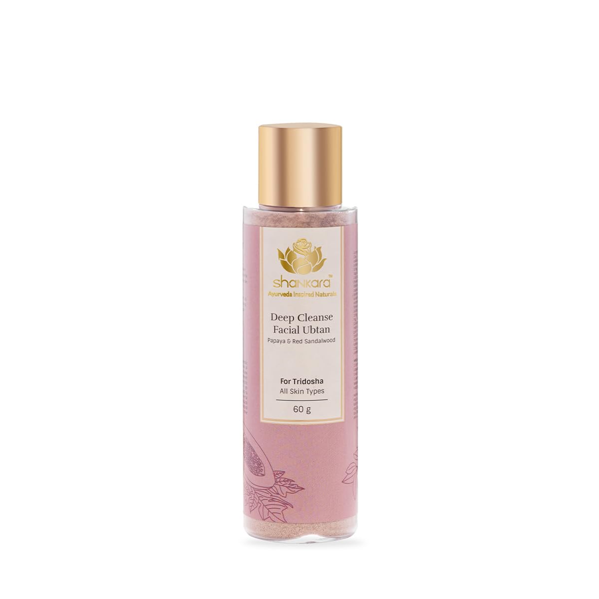 Shankara Deep Cleanse Facial Ubtan with Papaya & Red Sandalwood For Hydrating & Soothing Cleanser - (60g)