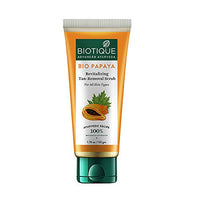 Biotique Bio Papaya Visibly Ageless Face Wash, Pack of 2, 200 ml (2 x 100 ml) and Biotique Bio Papaya Revitalizing Tan Removal Scrub, 50 g