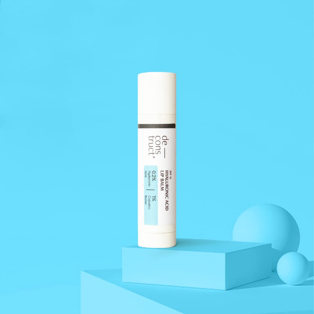 Deconstruct Hyaluronic Acid Lip Balm With 1% Cupuacu Butter | For Fuller lips, Dry Lips, Reduces Flakiness | Protects & Nourishes Dry Chapped Lips | Lip Balm For Women & Men | 4gm