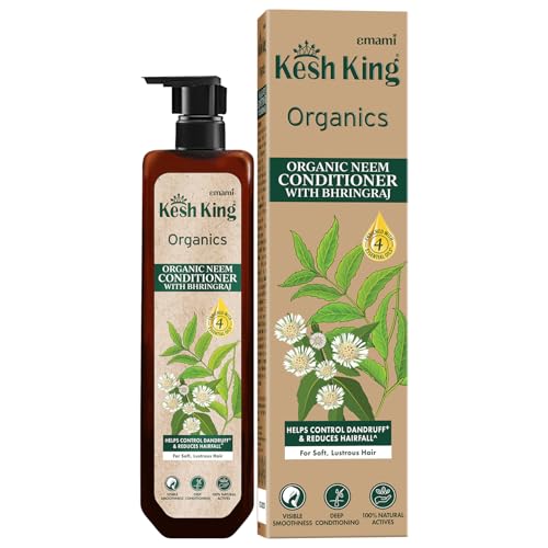 Kesh King Organics Anti Dandruff Conditioner with Organic Neem & Bhringraj, Reduces Hairfall & Revitalizes Scalp for Visibly Soft & Smooth Hair, 200ml