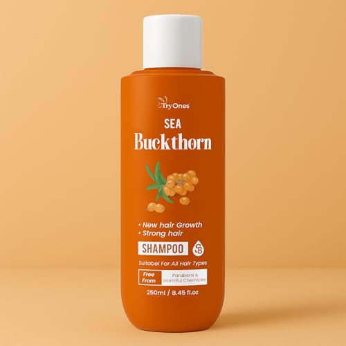TryOnes Sea Buckthorn Shampoo for New Hair Growth & Strong Hair | Paraben-Free, Suitable for All Hair Types – 250ml[NEW 1]