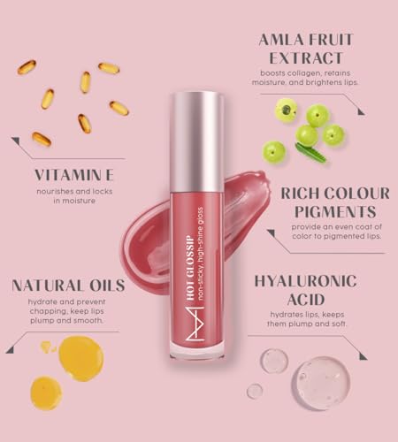 House Of Makeup Non-sticky gloss | High-shine lip gloss for pigmented lips | Lip gloss with hyaluronic acid | Zero stickiness (Pinky Swear)