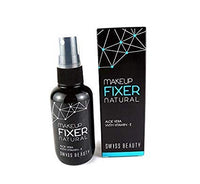 SWISS BEAUTY Fixer Natural Aloe Vera with Vitamin-E Face MakeUp, White, 50ml and Professional Liquid Concealer, Warm Sand, 5.6g