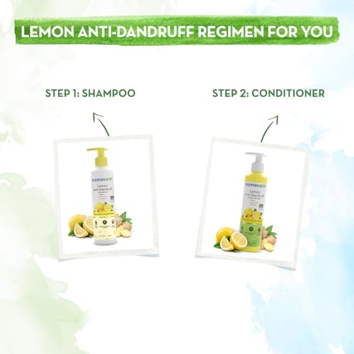 Mamaearth Lemon Anti-Dandruff Shampoo with Lemon & Ginger for Itchy & Flaky Scalp | Reduces Up to 100% Dandruff | Soothes Itchiness | For Men & Women | 250 ml