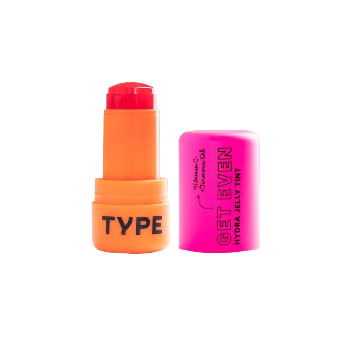 TYPE BEAUTY INC. Get Even Hydra Jelly Tints For Cheeks, Lips and Eyes | Lip Stain with Vitamin C for Pigmentation | Long Lasting | Smudge-proof Lip Tint for Women & Girls - Mango Tango (86) | 9g