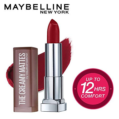 Maybelline New York Color Sensational Creamy Matte Lipstick, 696 Burgundy Blush, 3.9g and Maybelline New York Color Sensational Creamy Matte Lipstick, 695 Divine Wine, 3.9g