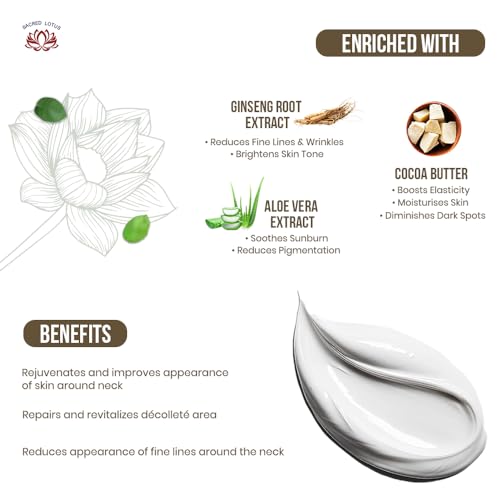 Mitchell USA Anti-aging Neck Therapy Cream | Reduces Fine Lines & Rejuvenates the skin around Neck | Lotus Seed Extract & Cocoa Butter | For Women & Men | For All Skin Types | 50gm