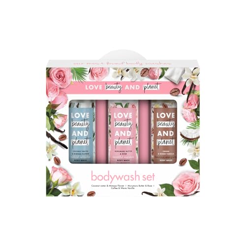 Love Beauty & Planet Indulgent Bodywash Gift Set| Coconut Water & Mimosa Flower, Rose & Murumuru Butter, Coffee & Warmn Vanilla Bodywash 100Ml Each