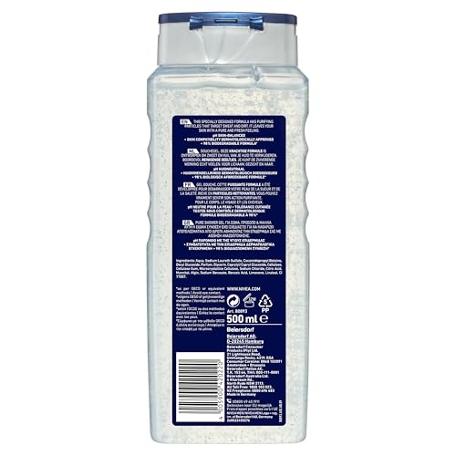 NIVEA MEN Pure Impact Shower Gel, 500ml, (Hair, Face & Body Wash) (Pack of 3)