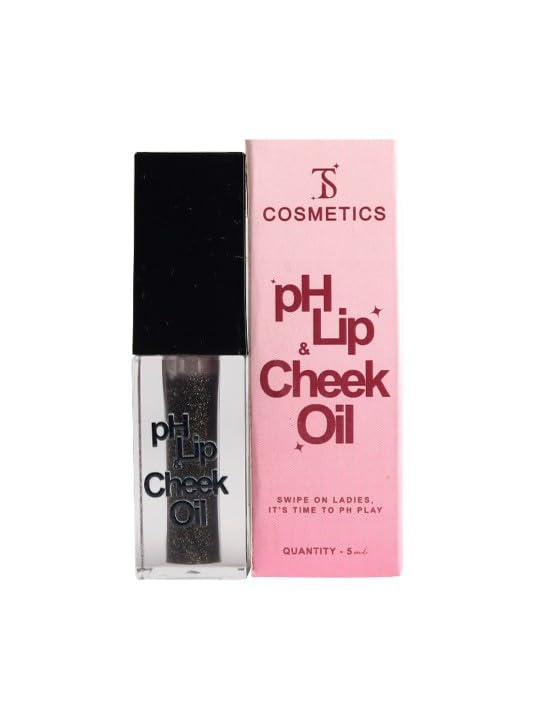 PH Lip & Cheek Oil - Black Bite, 5ml | Hydrating, Tinted Lip & Cheek Stain | Non-Sticky, Long-Lasting & Moisturizing | Nourishing Formula for a Natural Glow