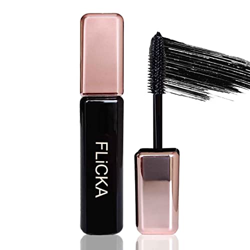 FLiCKA Lash It Out Mascara Waterproof With Intense Jet Black Color| Long Lasting, Lightweight, Smudge Proof Mascara For Women, Black, 9ml Shimmery Affair Lip Gloss 6 Gin Baby Pink 5ml