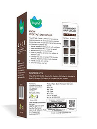 Vegetal Safe Hair Color - Dark Brown 100gm - Certified Organic Chemical and Allergy Free Bio Natural Hair Color with No Ammonia Formula for Men & Women