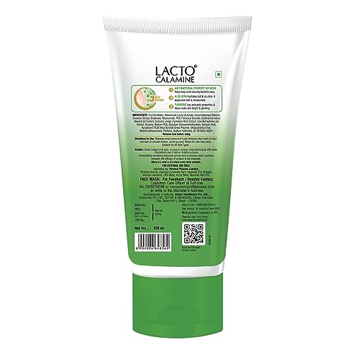 Lacto Calamine Neem Face Wash With Aloe Vera & Turmeric | 150ml | Niacinamide & Salicylic Acid Face Wash | Facewash Reduces Pimples, Purifies Skin & Oil Control | For All Skin Types