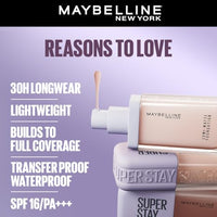 Maybelline New York Super Stay Lumi-Matte Liquid Foundation - 228, Up To 30H Long Wear, Water & Transfer Proof. SuperStay Lumi-Matte Liquid Foundation comes with Non-comedogenic & Vegan Formula | 35ml