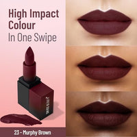 Swiss Beauty Hd Matte Pigmented Smudge Proof Lipstick | Creamy Matte Long Stay Lipstick | Murphy Brown, 3.4g