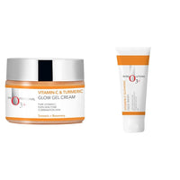 O3+ Vitamin C & Turmeric Glow Gel Cream for Women & Men Turmeric + Rosemary (50gm) & O3+ Vitamin C Face Wash Glow For Daily Brightening & Gentle Cleansing 60g Combo