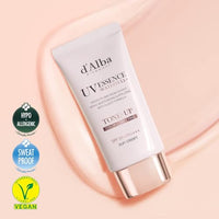 d'alba Piedmont Italian White Truffle Waterfull Tone-Up Sunscreen, Vegan Skincare, Tinted Moisturizer With Spf 50+ Pa++++, Glowy Sunscreen For Sensitive Skin, 1 Count
