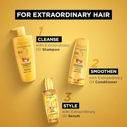 L'Oreal Paris Extraordinary Oil 3 -step Nourishing kit - Shampoo For Dry & Dull Hair (340ml) + Conditioner (180ml) + Hair Serum (100ml)