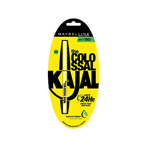Maybelline New York Colossal Matte Pencil Kajal, Black, 0.35G And New York Volume Express Colossal Masacara, Waterproof, Black, 10 Ml