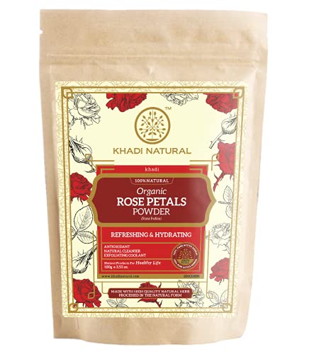 KHADI NATURAL Organic Rose Petals Powder Pack of 2 (2x100gm) 200gm