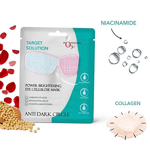 O3+ Facialist Dtan Face Sheet Mask (30g) & O3+ Power Brightening Eye Cellulose Mask for Collagen Whitening Moisturizing Under Eye Dark Circle Remover sheet mask (Single use only) 5G Combo