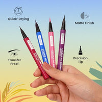 Swiss Beauty Colour Me Bright Matte finish Sketch Eyeliner with soft pen tip applicator | Quick Drying | Waterproof, smudge-proof eyeliner | Shade - Peach Please, 0.7ml