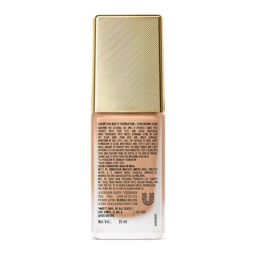 Lakmé 9to5 Hya Matte Foundation + Hyaluronic Acid Warm Beige - 25ml