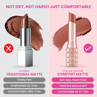 Typsy Beauty Cocoa Peptide Velvet Matte Lipstick | 8hr Wear, Soft Blur Finish, Lightweight Texture, Hydrating Nude Lipstick| Brownie Bite Light 01 | Cocoa Peptides | Vegan & Paraben-Free 3.5g