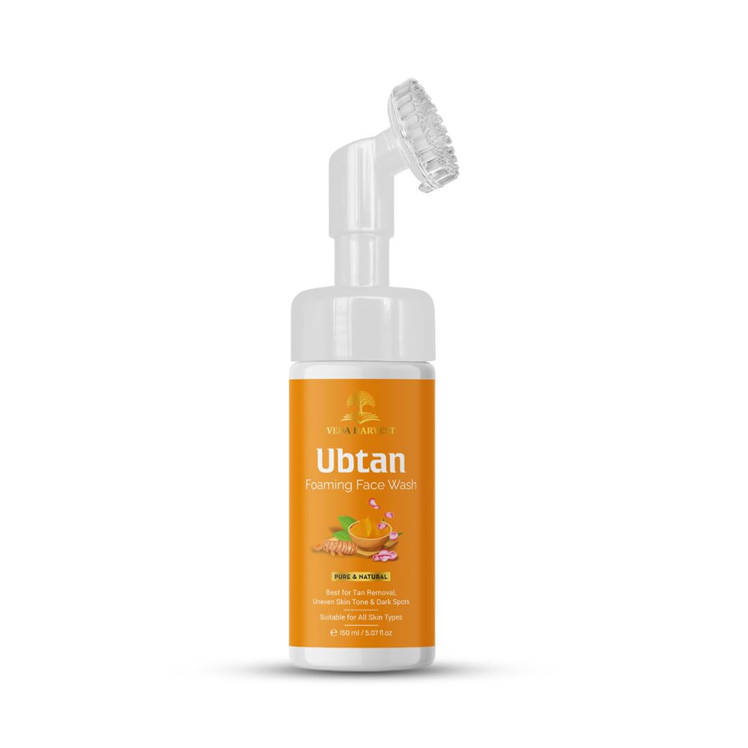 Veda Harvest Ubtan Face Wash for All Skin Type with Turmeric & Saffron for Skin Brightning | Tan Removal 150 ml - SLS & Paraben Free