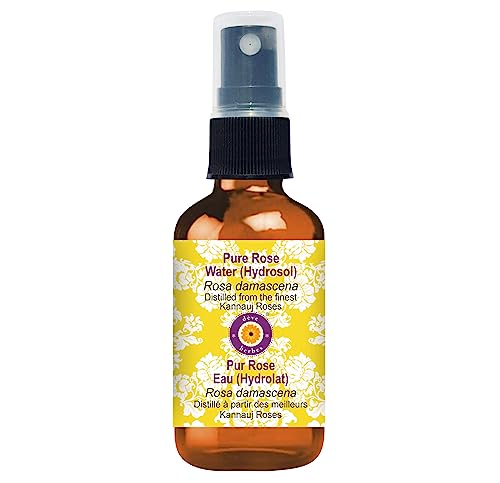 Deve Herbes Pure Rose Water Distilled from the finest kannauj Roses (Rosa damascena) 100% Natural Therapeutic Grade 100ml