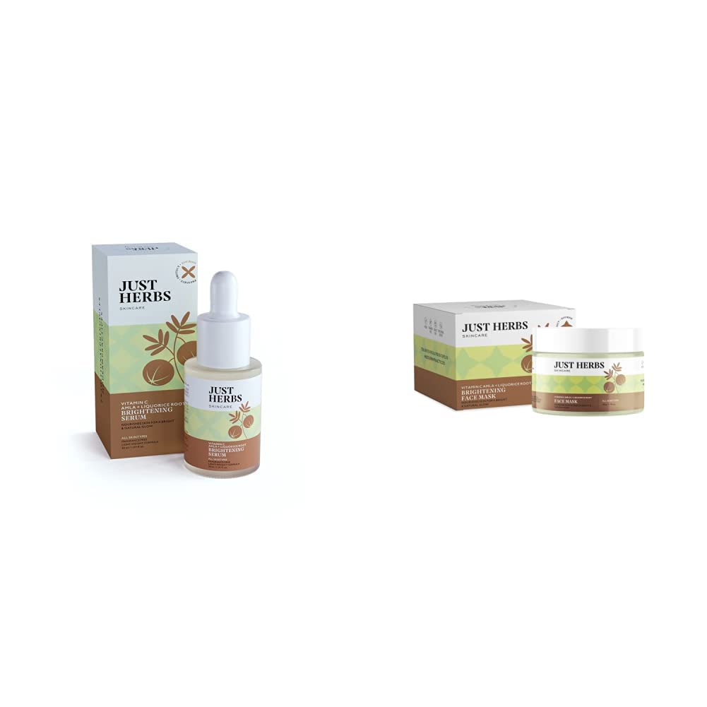 Just herbs Amla Vitamin C Face Serum For Glowing Skin & Brightening- 30ml & Just Herbs Ayurvedic Vitamin C Face Pack & Mask- 50 gm