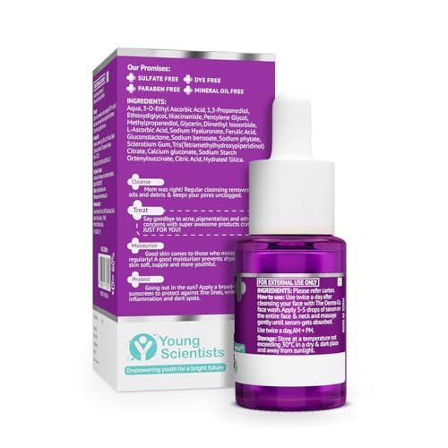 The Derma Co 10% Vitamin C Face Serum with 5% Niacinamide & Hyaluronic Acid - 10ml | Fades Dark Spots | Reduces Pigmentation | Boosts Collagen | Brightens Skin