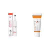 O3+ Bright Under Eye Circle Cream - Brightening & Whitening For Dark Circles & O3+ Vitamin C Face Wash Glow For Daily Brightening & Gentle Cleansing 60g Combo